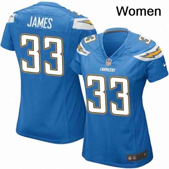 Womens Nike Los Angeles Chargers 33 Derwin James Game Electric Blue Alternate NFL Jersey